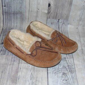 UGG Dakota Chestnut Suede/Sheepskin Moccasin Slippers Womens Size 7